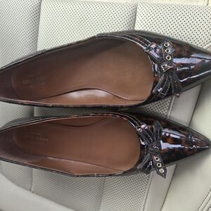 Cole Haan Brown Flats with Bow Detail